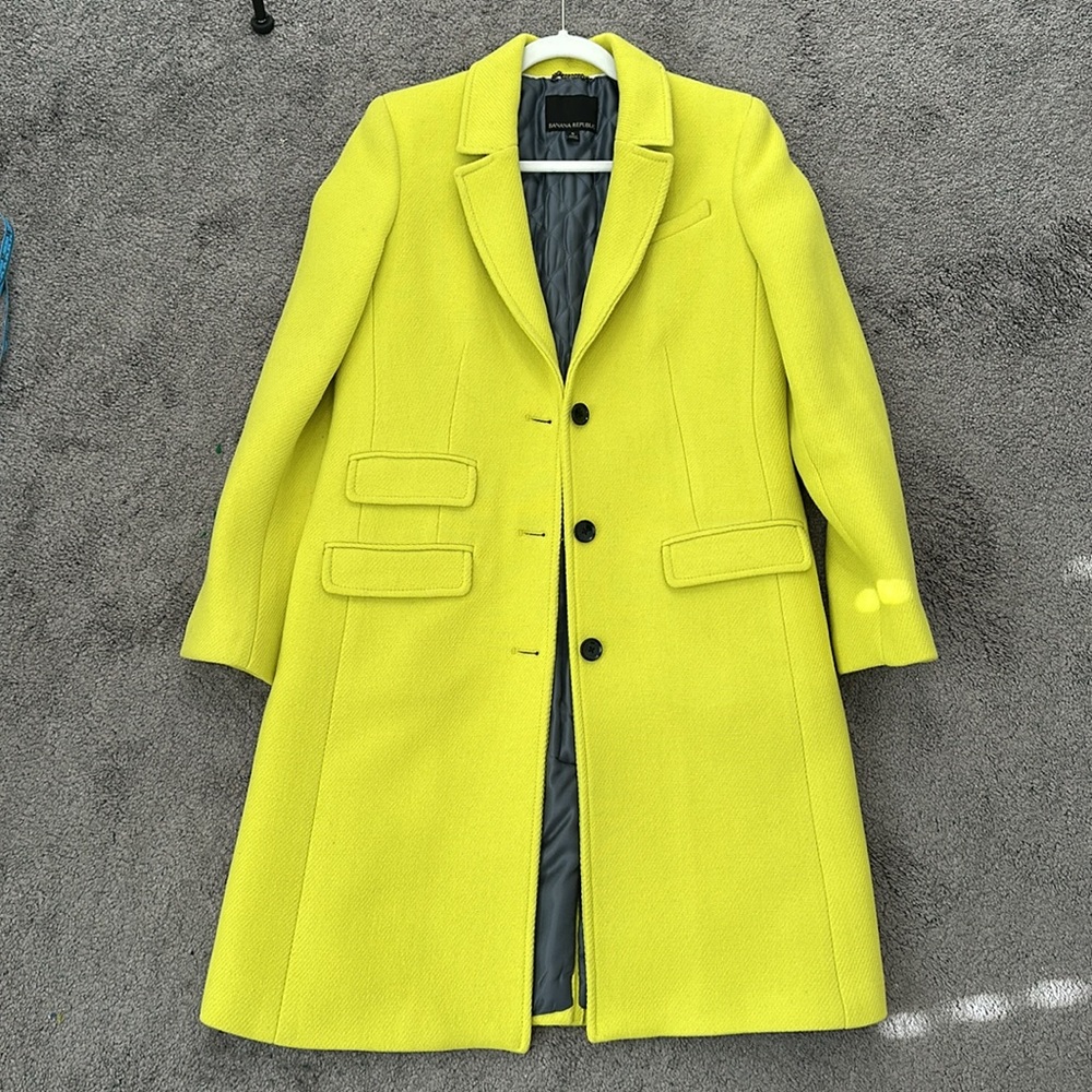 Banana Republic Neon Green Wool Coat